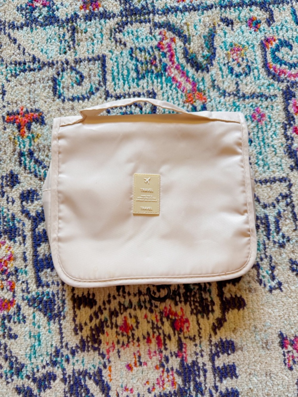 Hanging Travel Toiletry Bag Cosmetic Organizer Beige Women